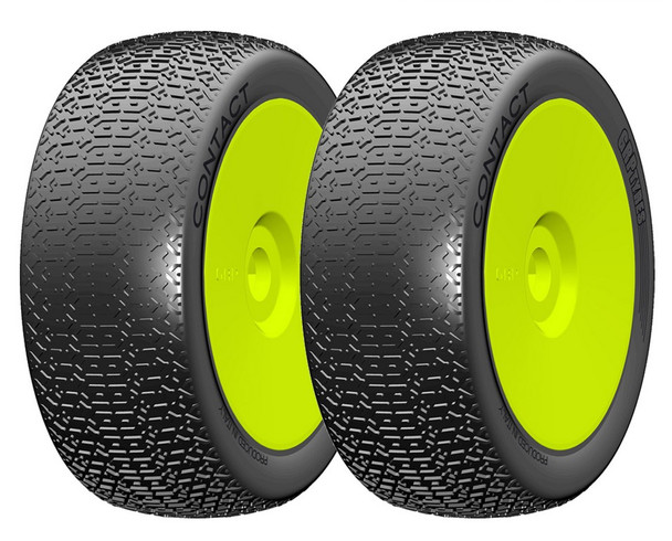 GRP GBY08A 1:8 Buggy CONTACT A Soft Mounted Tires w/ Yellow Wheel (2) : F/R