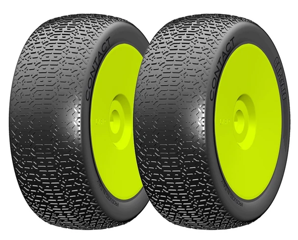 GRP GBY08A 1:8 Buggy CONTACT A Soft Mounted Tires w/ Yellow Wheel (2) : F/R