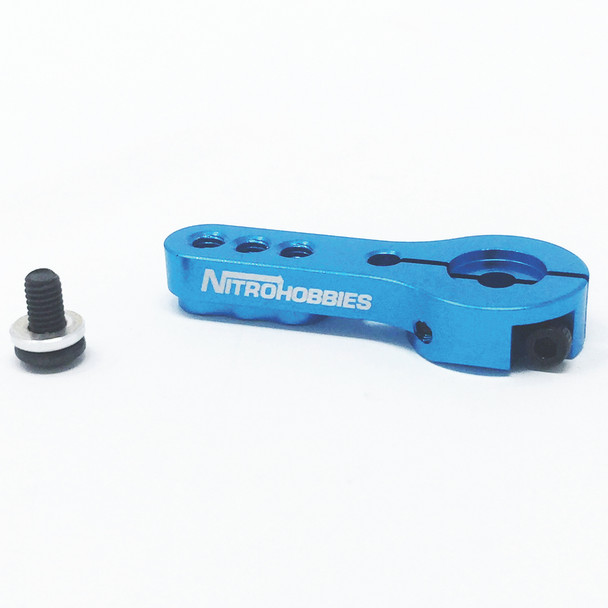 Nitro Hobbies 25T 3 Hole Aluminum Heavy Duty Servo Arm Blue Futaba / Savox