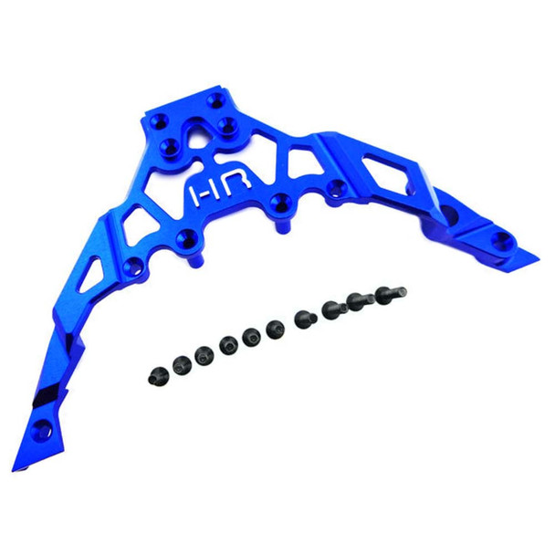 Hot Racing YET14U06 Aluminum Fr Upper Chass Bulkhead Clip Blue Yeti