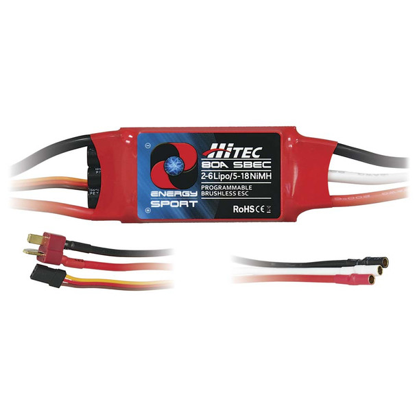 Hitec Energy Sport 80A Progammable Brushless Aircraft ESC / Speed Control