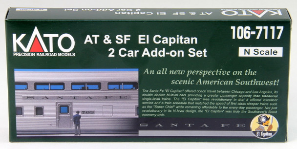 Kato 1067117 Santa Fe "El Capitan" 2-Car Passenger Add-On Set N Scale