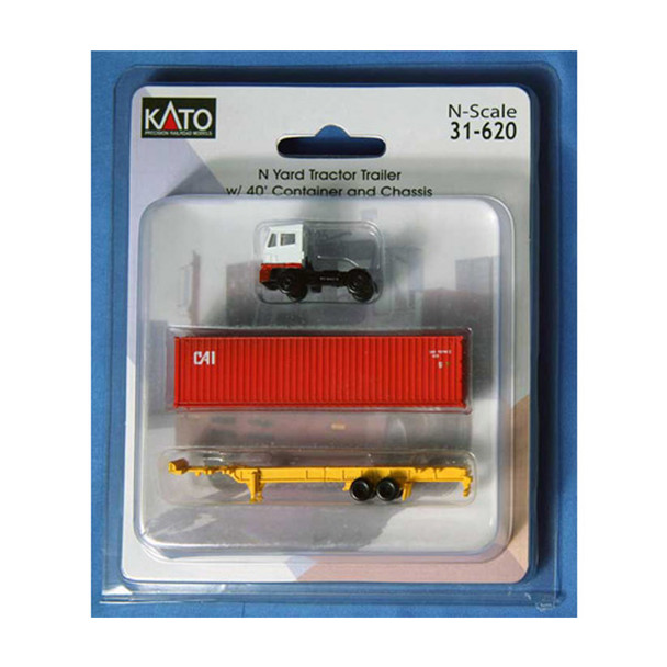 Kato 31620 Yard Tractor Trailer w/40' Container CAI & Chassis : N Scale