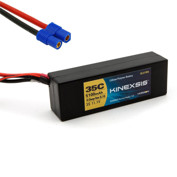 Kinexsis 3S 5100mAh 11.1V 35C LiPo Battery Hard Case EC3 Connector KXSB2070EC