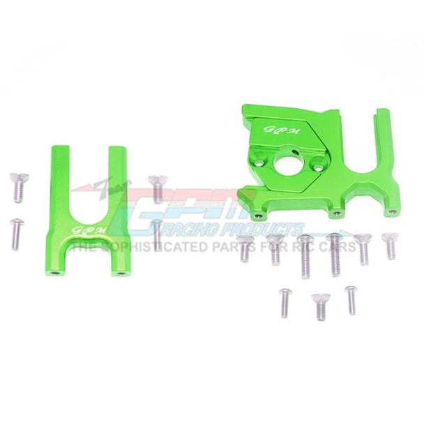 GPM Alum Center Diff Front+Rear+Motor Mount Green : Kraton / Outcast / Notorious