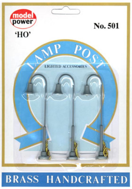 Model Power Goose Neck Lamps (3) HO Scale 501