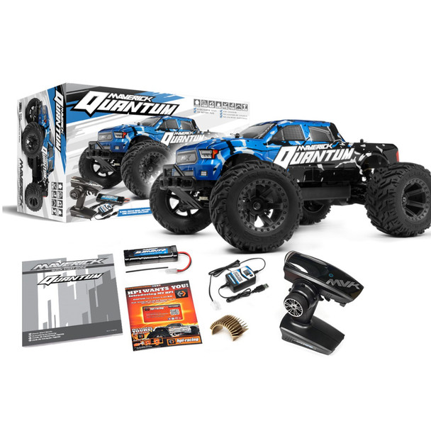 Maverick 150100 Quantum MT 1/10 4WD Electric Monster Truck RTR Blue / Silver