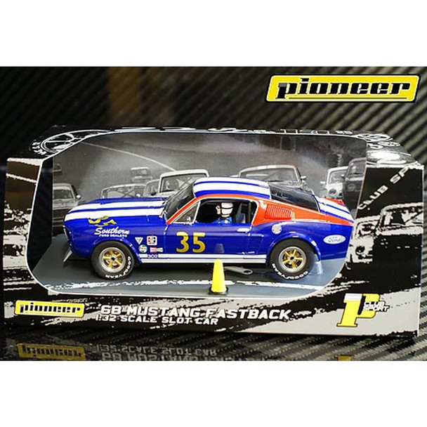 Pioneer P030 Pioneer Mustang Fastback SFD #35 Blue Slot Car 1/32 Scalextric DPR