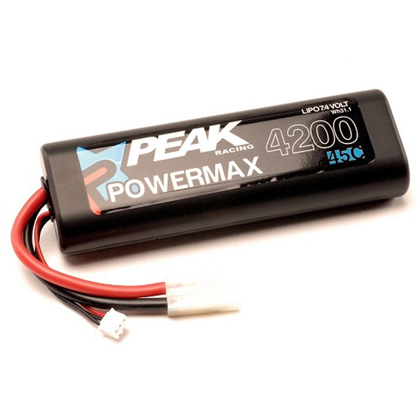 Peak Racing PEK00568 PowerMax Sport 4200 LiPo Battery 2S 7.4V 45C w/ T-Plug