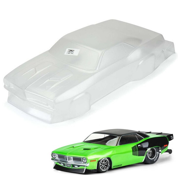 Pro-Line 3550-00 Clear Body 1972 Plymouth Barracuda : Slash 2WD Drag Car