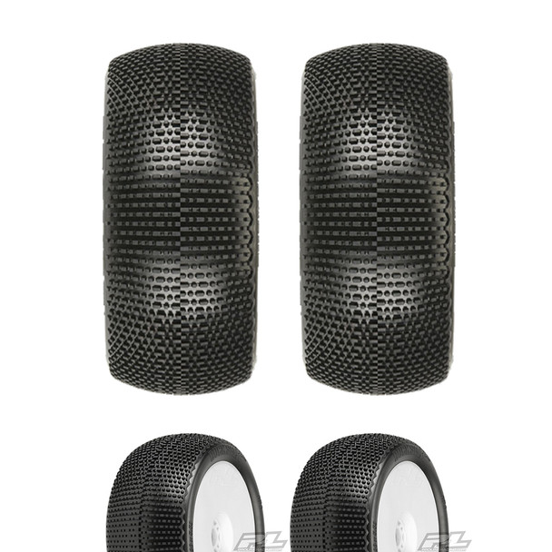 Pro-Line 9063-233 Buck Shot 4.0" S3 Soft Off-Road 1:8 Truck Tires Mounted White Wheels (2)