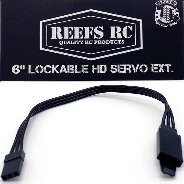 Reef's RC REEFS68 Black HD Servo Extension 6 inches / 152.4mm Male to Female