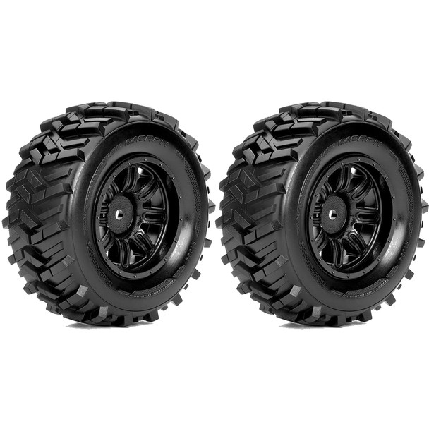 Roapex R/C Morph 1/10 Short Course Tires Mounted on Black Wheels 12mm Hex (2)