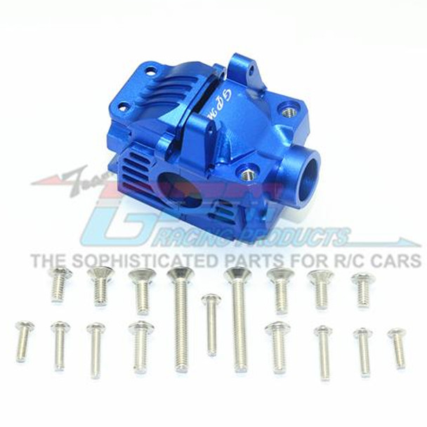 GPM Racing Aluminum Front Gear Box Blue : Rustler 4x4