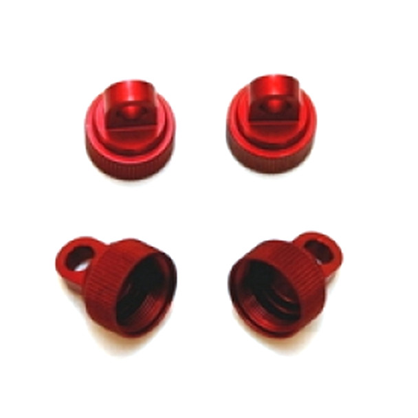 STRC ST3767R Aluminum Upper Shock Caps (4) Red : Slash/Ruster/Stampede/Bandit