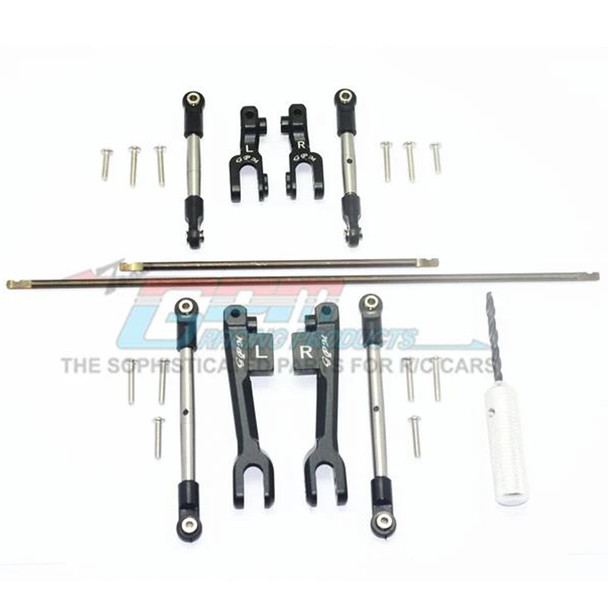 GPM Spring Steel F/R Sway Bar/Alum Sway Bar Arm/Stainless Stl Linkage Black : UDR