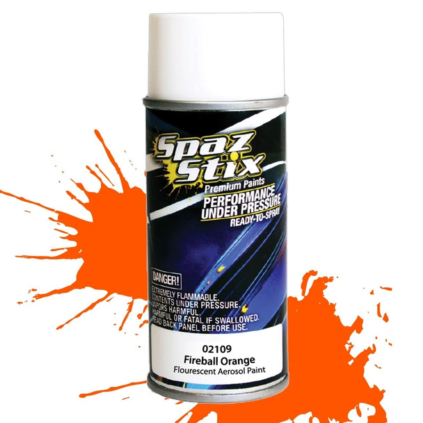 Spaz Stix Fireball Orange Fluorescent Aerosol Spray Paint 3.5oz Can