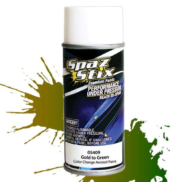 Spaz Stix Color Change Aerosol Spray Paint Gold/Green 3.5oz Can