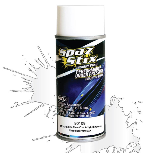 Spaz Stix Ultra Shine Clear Acrylic Enamel Aerosol Spray Paint 3.5 oz Can