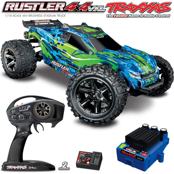 Traxxas Rustler 4x4 VXL Brushless Stadium Truck w/TQi Radio Green