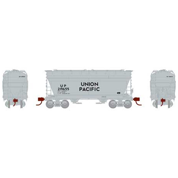 Athearn ATH23457 ACF 2970 Covered Hopper UP/Large Letter #219655 Freight Car N Scale