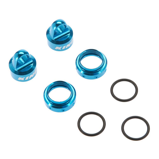 Axial AX31430 King Shocks Aluminum Caps and Collars Set 12mm Blue