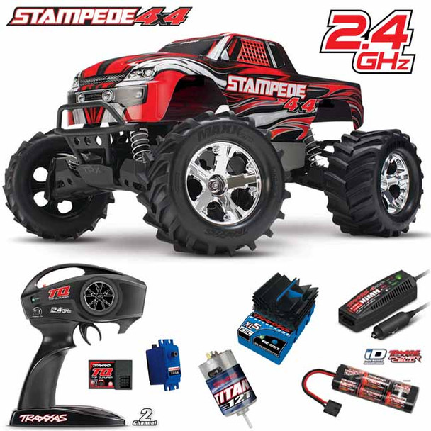 Traxxas 67054-1 1/10 Stampede 4X4 Truck 4WD Red RTR w/ TQ Radio / iD Battery