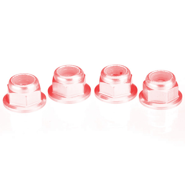 Traxxas 1747A Nuts 4mm Flanged Nylon Locking (4) Red