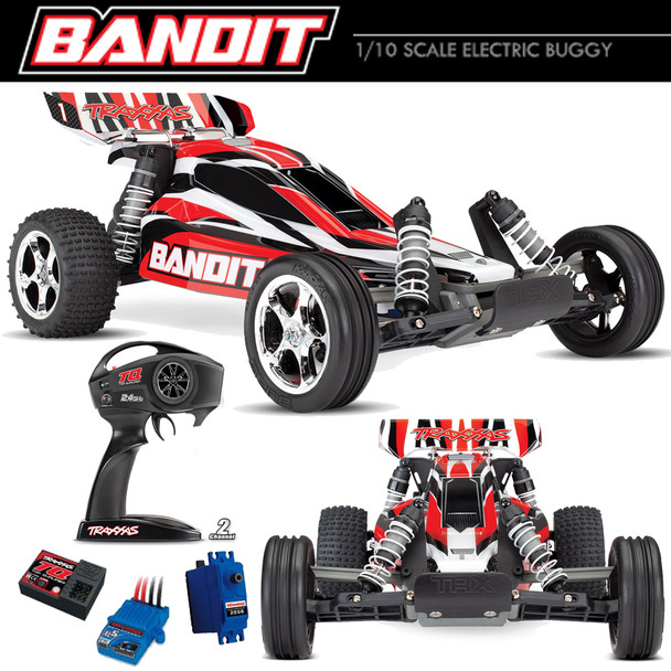 Traxxas 24054-4 1/10 Bandit XL-5 2WD On/Off Road Red Buggy w/ TQ Radio