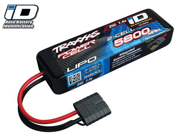 Traxxas 2843X 2S 7.4V 5800mAh 25C LiPo Battery iD Connector