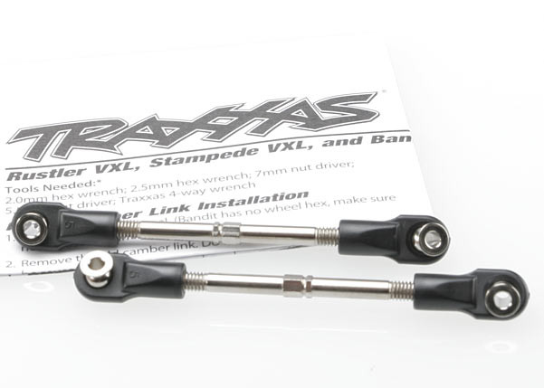 Traxxas 3745 Turnbuckles Toe Link 59mm (2) Rustler, Stampede & Bandit VXL