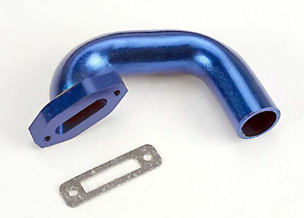 Traxxas 4487 Exhaust Header Blue Nitro Rustler