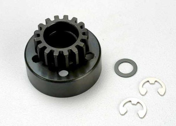 Traxxas 5215 Clutch Bell 15T/Fiber Washer/E-Clip Revo (2)