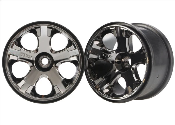 Traxxas 5577A Front All-Star 2.8'' Black Chrome Wheels (2)