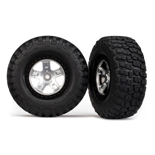 Traxxas 5878 Tire/Wheel Assembled Black Beadlock Fr/Re (2)