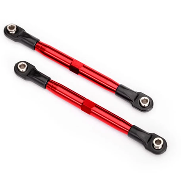 Traxxas 6742R 87mm Aluminum Front / Rear Toe Links Red (2) : Rustler 4x4