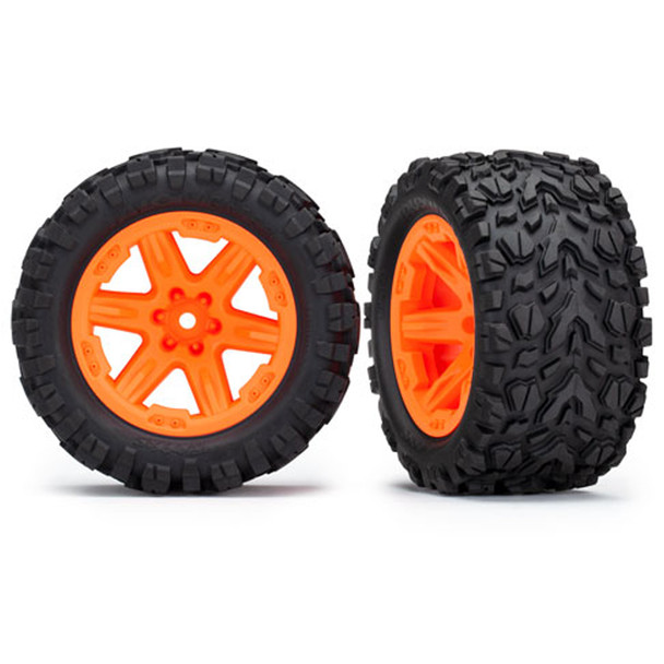 Traxxas 6773A Talon Extreme 2.8 Tires RXT Orange Wheels w/ Foam Inserts : Rustler 4x4