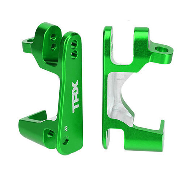 Traxxas 6832G Left/Right Aluminum Caster Block Set Green (2) : 4x4 Slash / Stampede