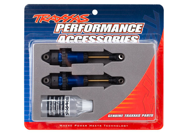 Traxxas 7461 Shocks GTR Long Blue Anodized (2) : Slash 4x4 & Ruster 4x4