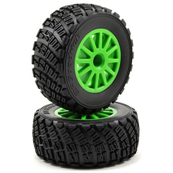 Traxxas 7473X BFGoodrich Rally Tire w/Rally Wheel Green Standard (2) : 1/10 Rally