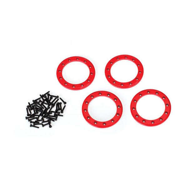 Traxxas 8169R Aluminum 1.9'' Beadlock Ring Red (4) / 2x10 CS (48) : TRX-4