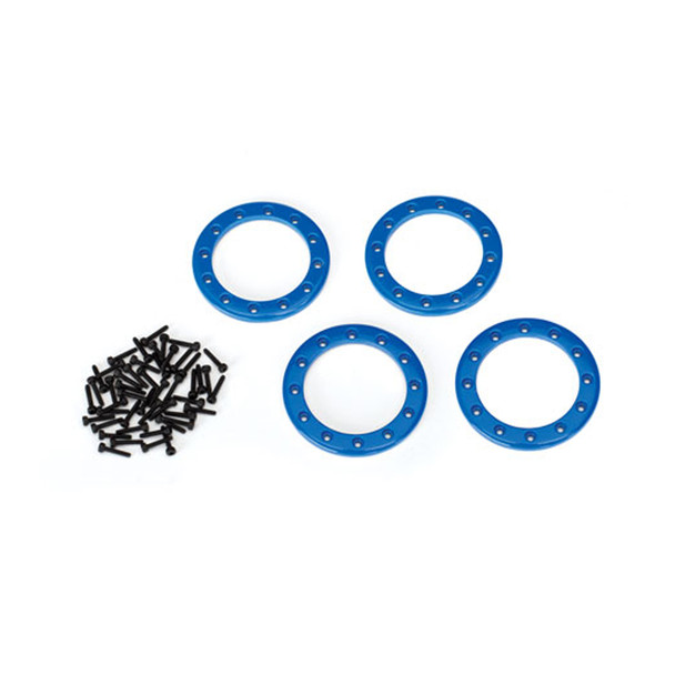 Traxxas 8169X Aluminum 1.9'' Beadlock Ring Blue (4) / 2x10 CS (48) : TRX-4