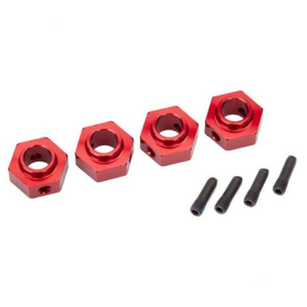 Traxxas 8269R Aluminum Wheel Hubs 12mm Hex Red (4) Screw Pin (4) : TRX-4