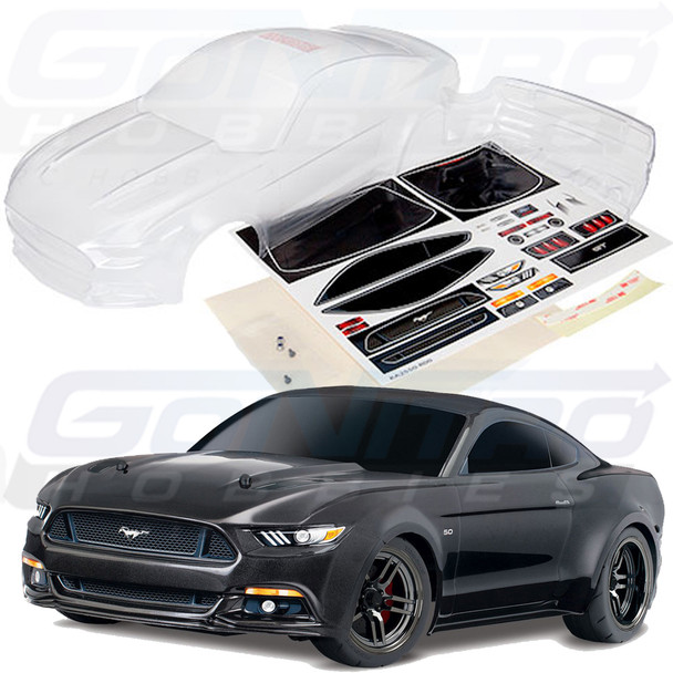 Traxxas Ford Mustang Clear Body w/ Window Masks / Decal Sheet