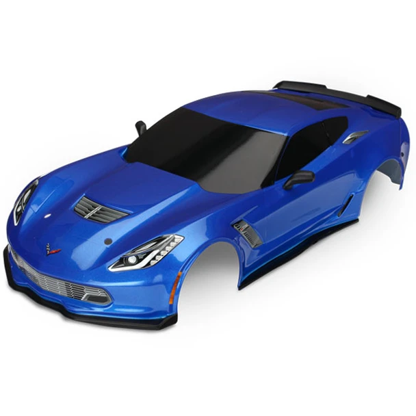 Traxxas 8386X Chevrolet Corvette Z06 Blue Painted Body Decals Applied : 4-Tec / Ford GT