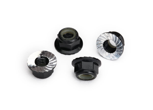 Traxxas 8447A 5mm Aluminum Flanged Nylon Locking Nuts Black (4) : Unlimited Desert Racer UDR