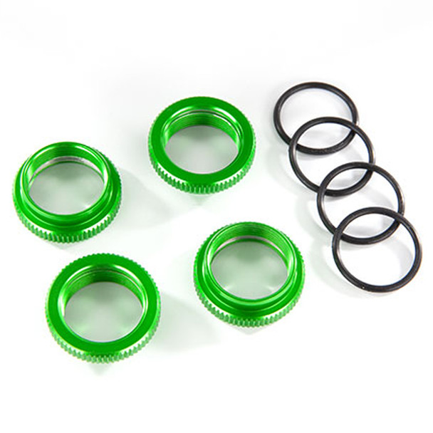 Traxxas 8968G Spring Retainer Adjuster GT-Maxx Alum Green Shocks (4) : Maxx