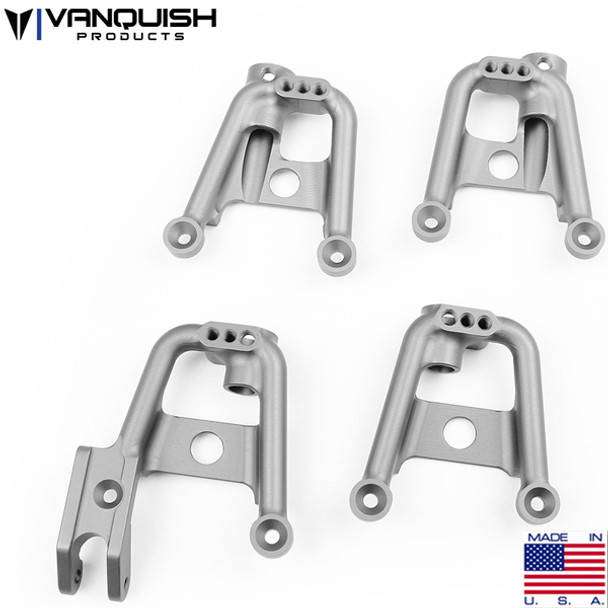 Vanquish Products Shock Hoops Clear Anodized : SCX10-II