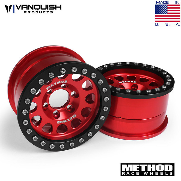 Vanquish Method 1.9 Race Wheel 105 Red w/Black Ring VPS07918