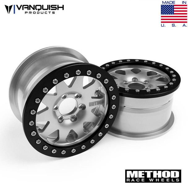 Vanquish Method 2.2 Race Wheels 101 Silver w/Black Ring (1.2" Wide) VPS08001